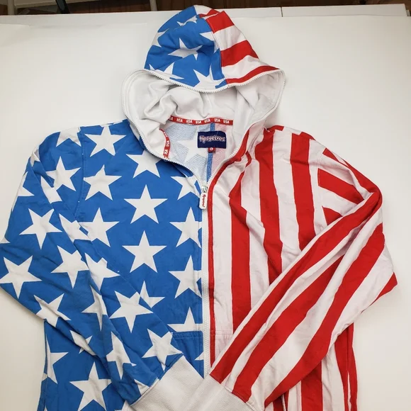 Tipsy Elves USA Onesie American Flag Patriotic Jumpsuit Stars Stripes XL - Picture 3 of 10